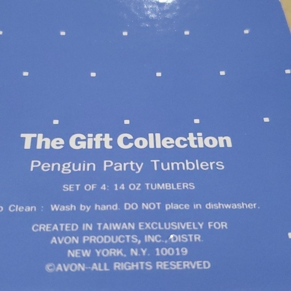 AVON Vintage Penguin Party Tumblers Set of 4 - 14 Oz NIB - Picture 5 of 5
